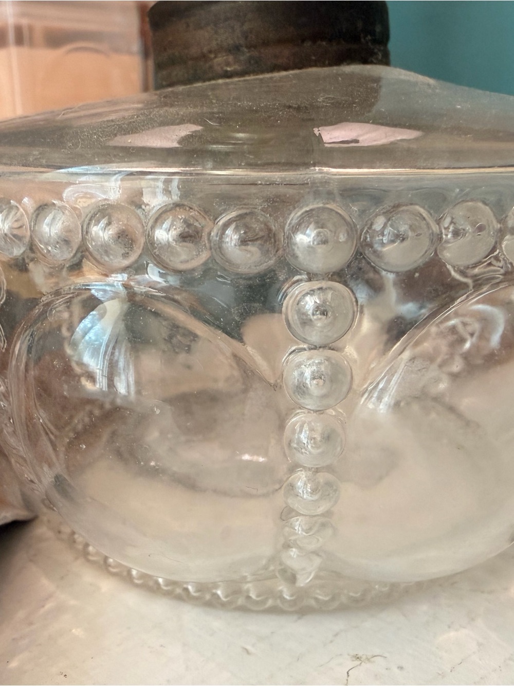Antique Pressed Glass Bullseye Finger Oil Lamp – Converted to Electric - Picture 3 of 7